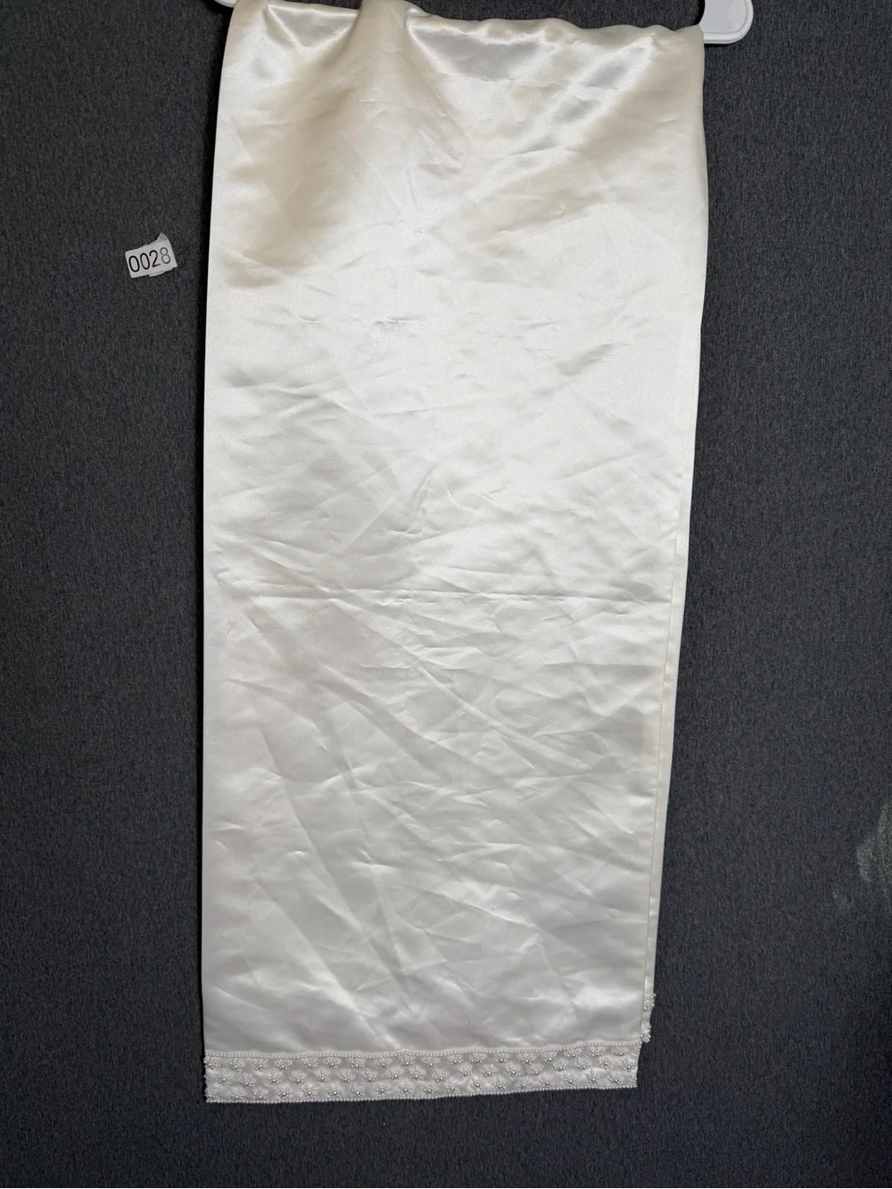 Ladies Satin Embroiderer Wedding Shawl in White